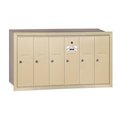 Salsbury Industries Salsbury Industries 3506SRP Vertical Mailbox - 6 Doors - Sandstone - Recessed Mounted - Private Access 3506SRP